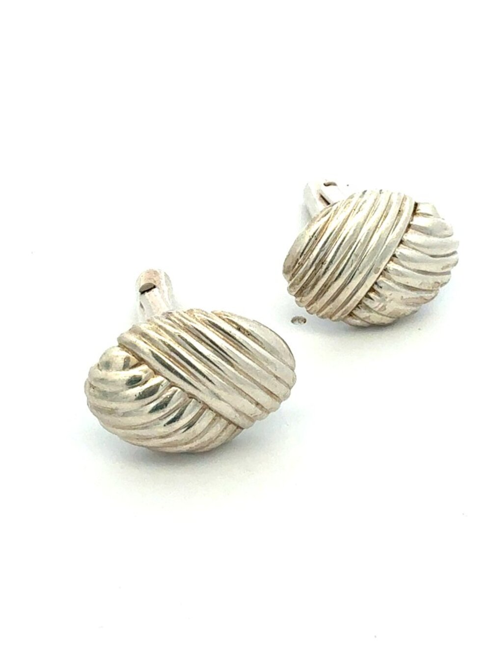 Tiffany & Co Estate Crossover knot Cufflinks Sterling Silver TIF989